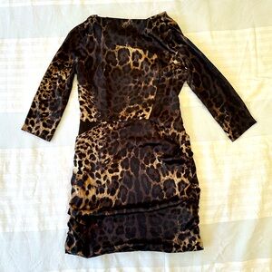 Dolce and Gabbana silk leopard print dress. Made in Italy
